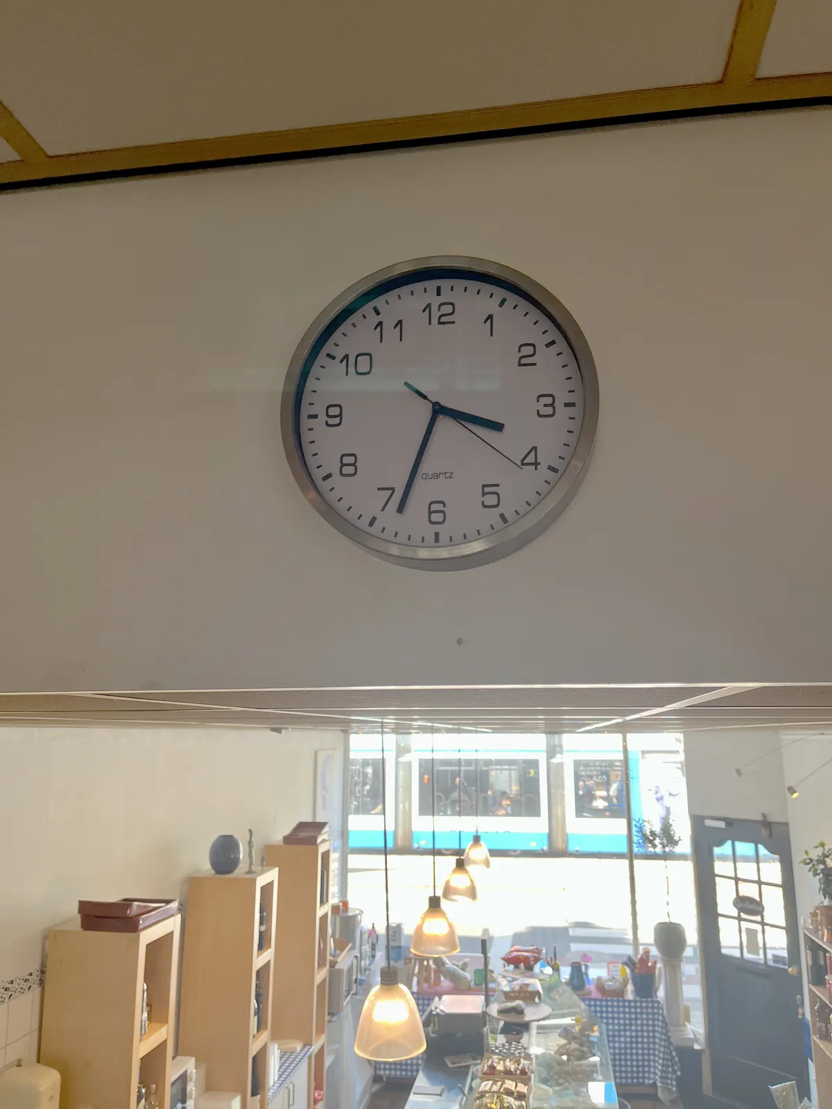 In a small taverna in Amsterdam — it’s called Romios and it’s really good — there’s a clock. It points at 33 past 3.