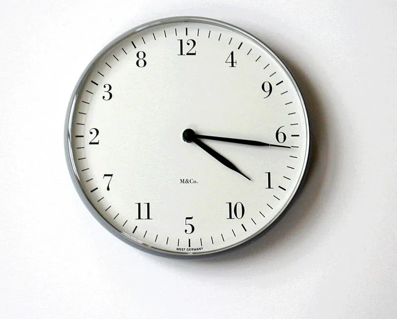 If you ignore the shuffled numbers on this clock it is sixteen minutes past four. 