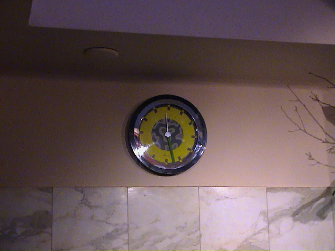 This clock points at 5:27
