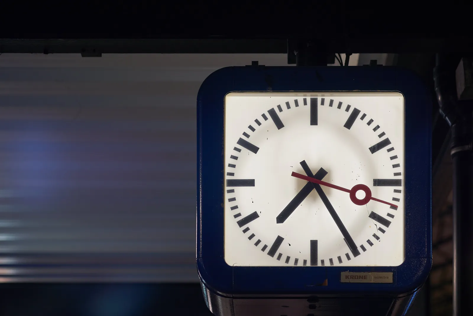 According to this modernist station clock it is seven 25.