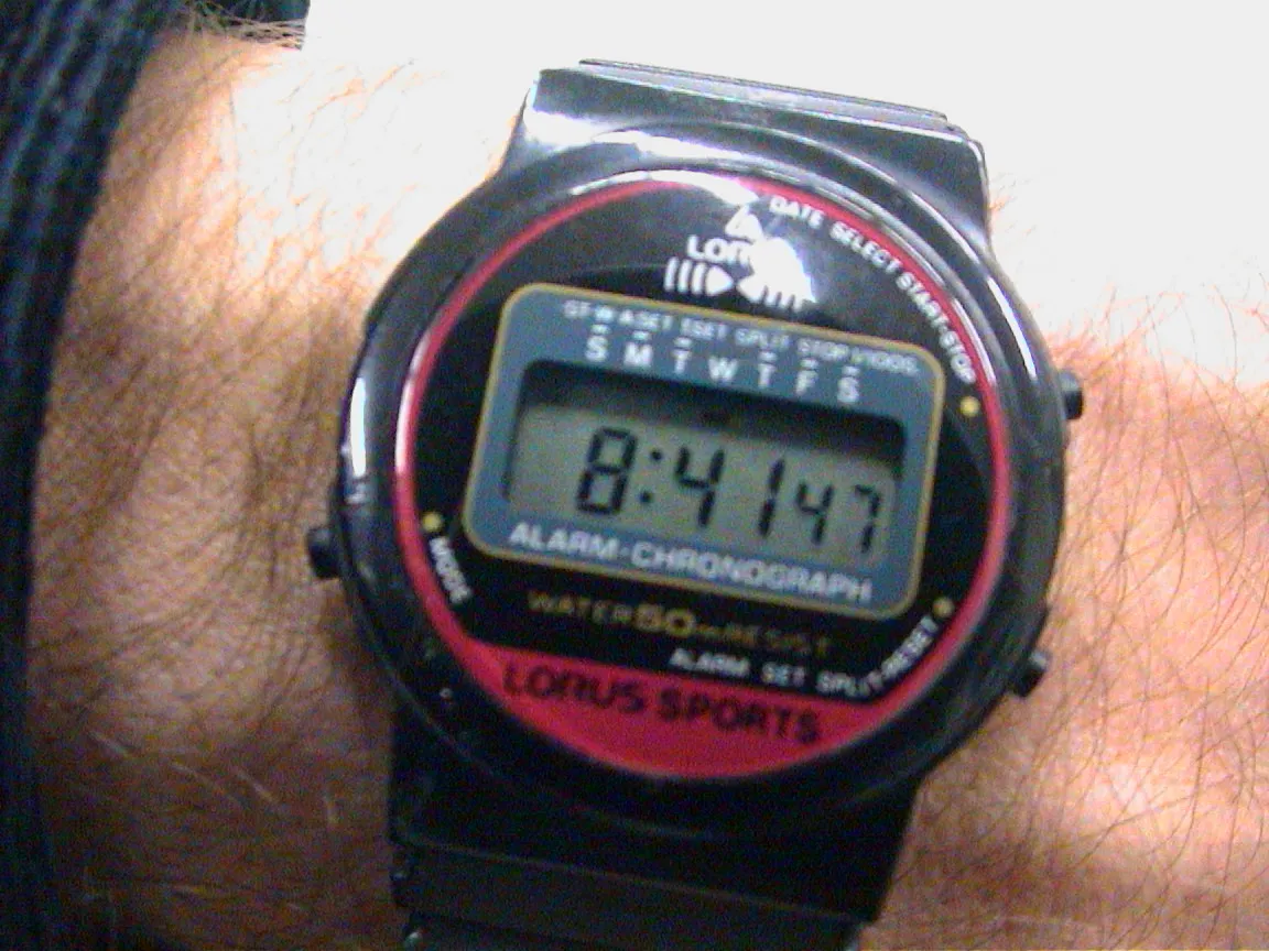 This digital watch says it is eight 41.