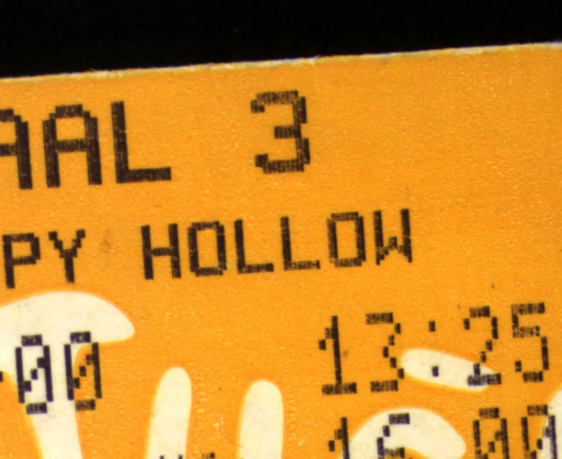 The time on a movie ticket says it is 13:25