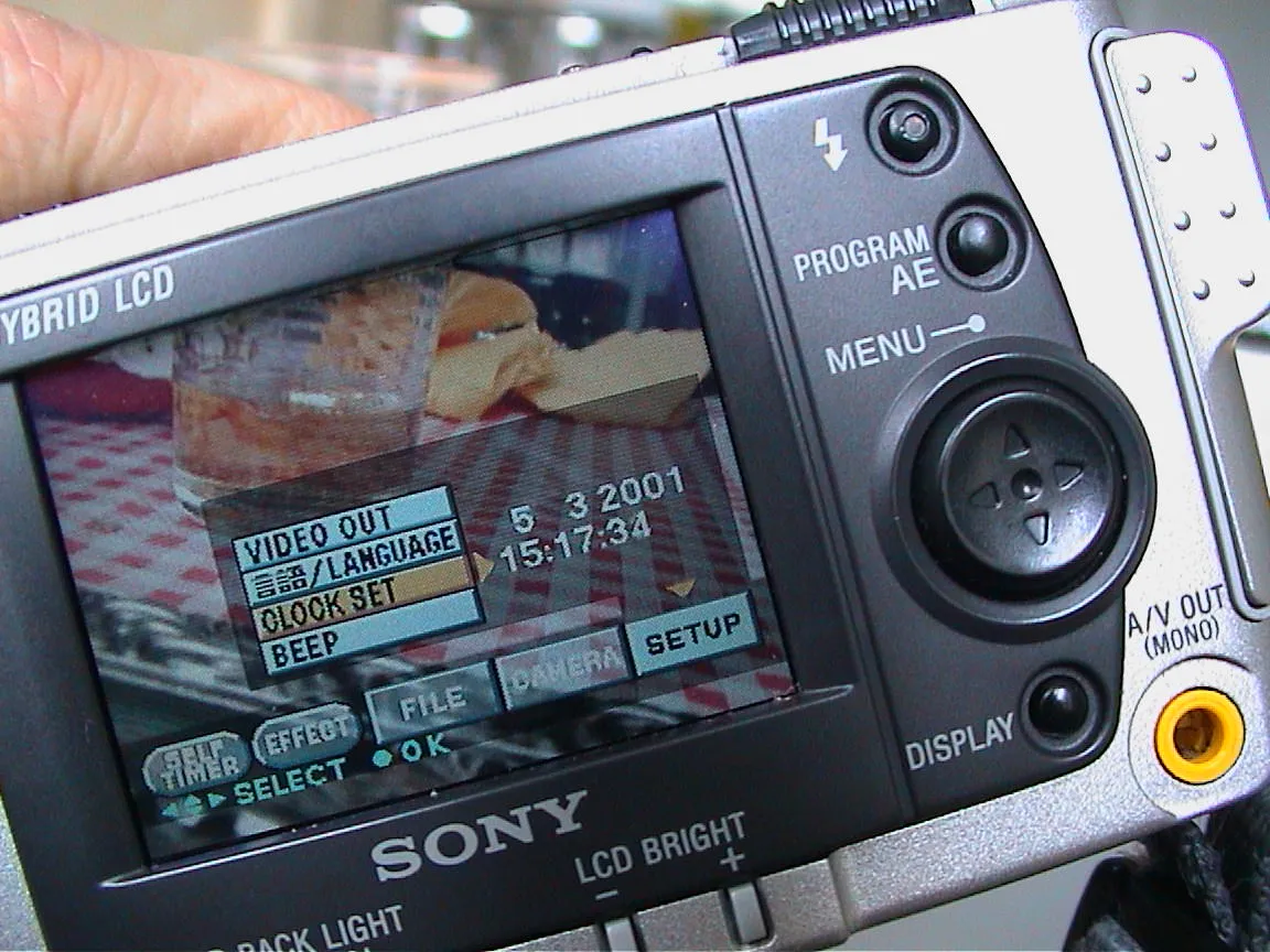 The time on the screen of this video camera says it 15:17:34