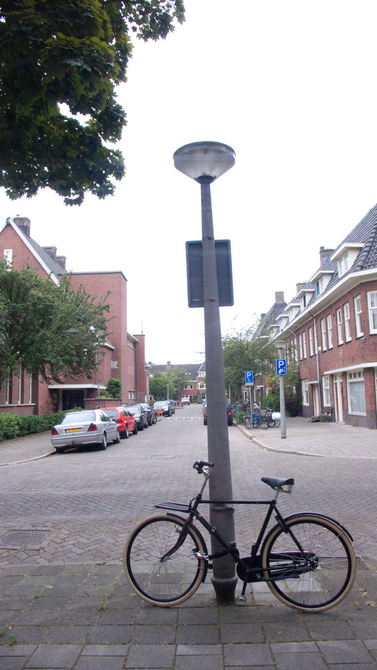 fiets in straat, de grote versie