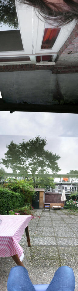 verticaal panorama in de tuin, de grote versie